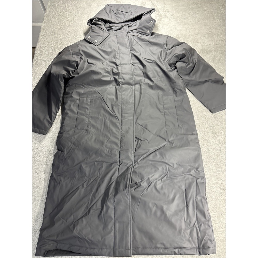 ASOS DESIGN Long Coat Jacket with Detachable Hood Gray Men's Size 4 New